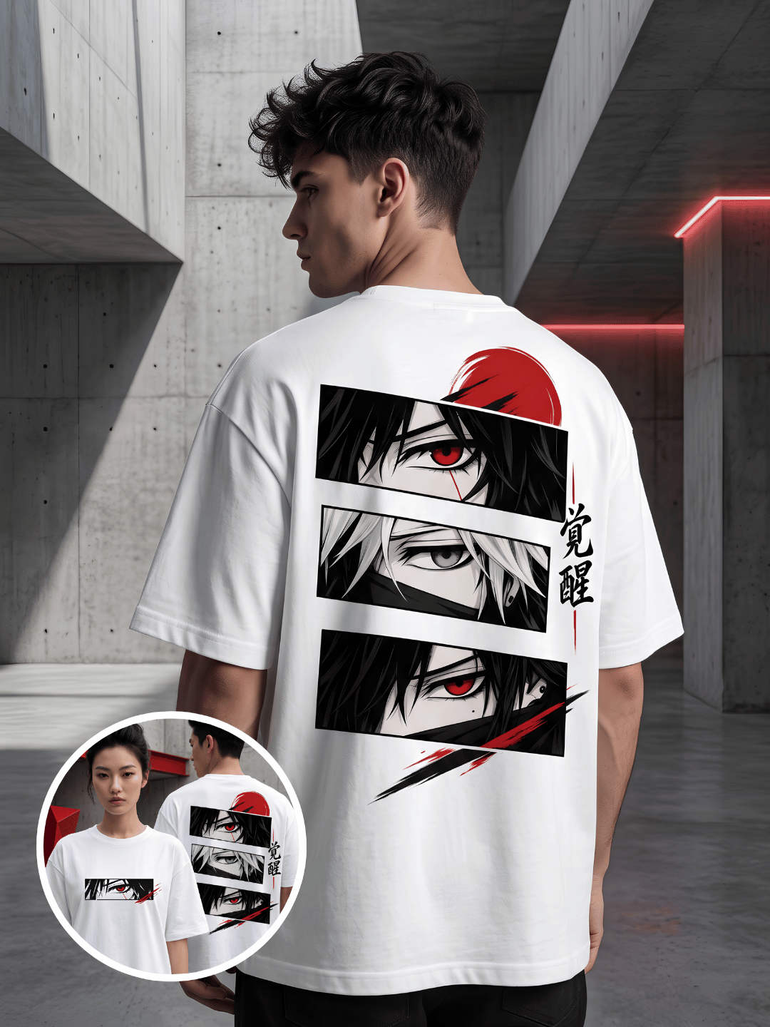 Awakened Eyes Anime Oversized T-Shirt