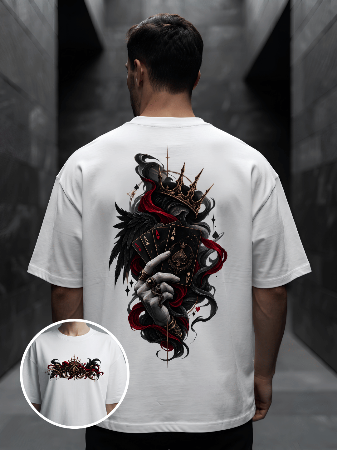 Dark Playing Cards Oversized T-Shirt