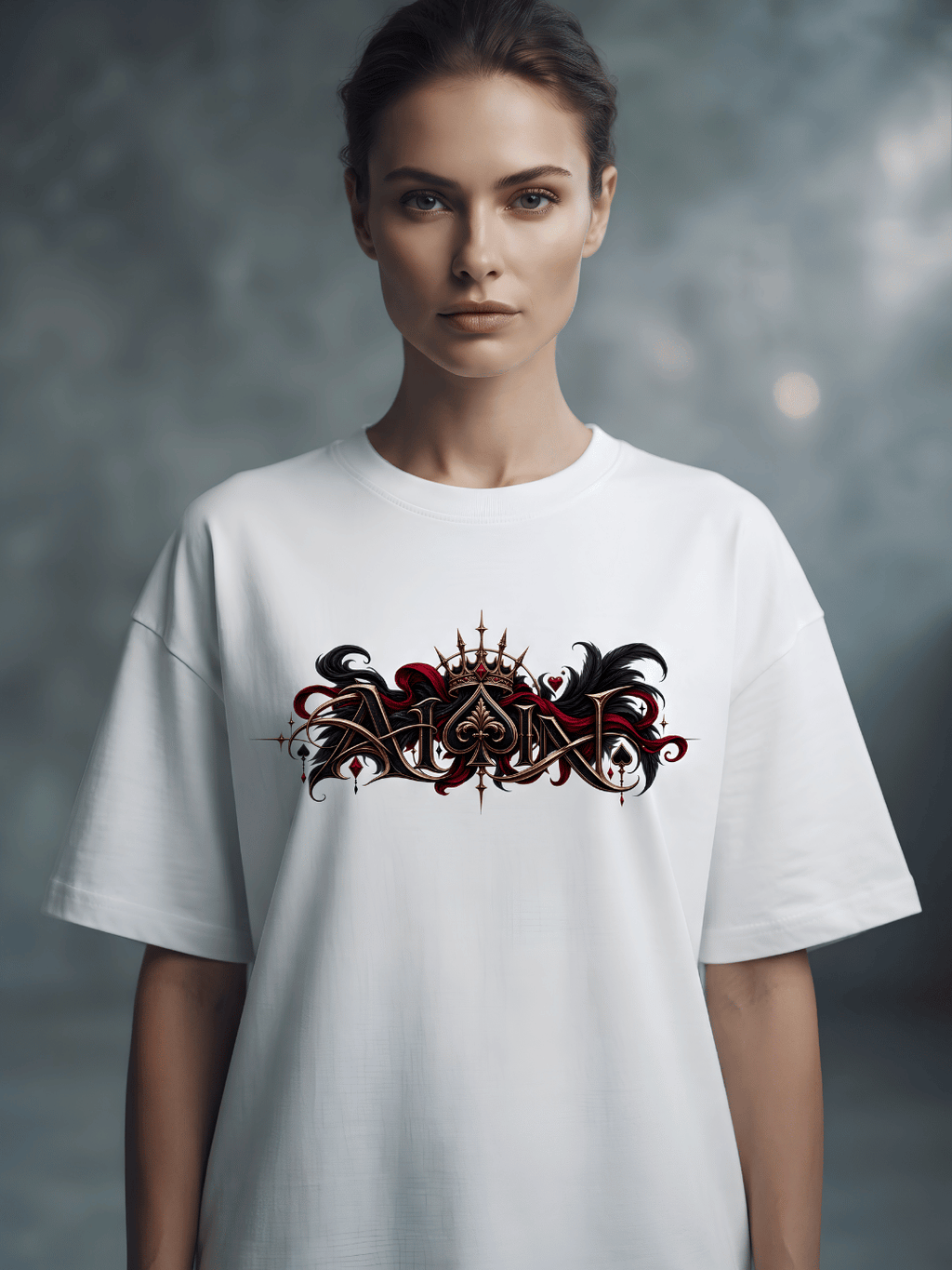Dark Playing Cards Oversized T-Shirt