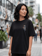 Black Oversized Koi Fish Graphic T-Shirt