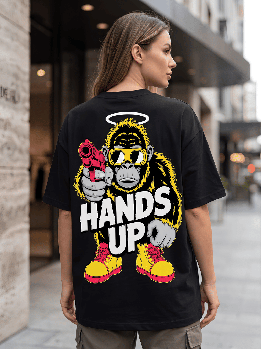 Hands Up Oversized Graphic T-Shirt