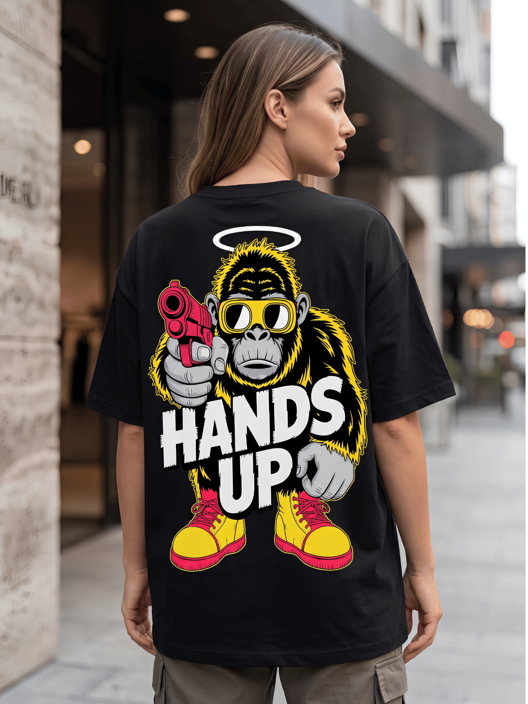 Hands Up Oversized Graphic T-Shirt