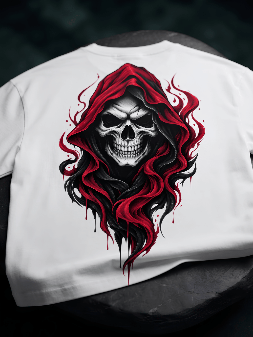 Hooded Skull Oversized T-Shirt
