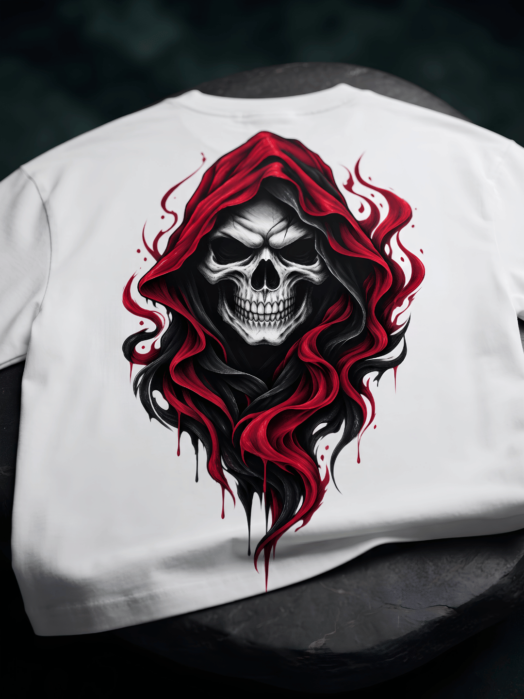 Hooded Skull Oversized T-Shirt
