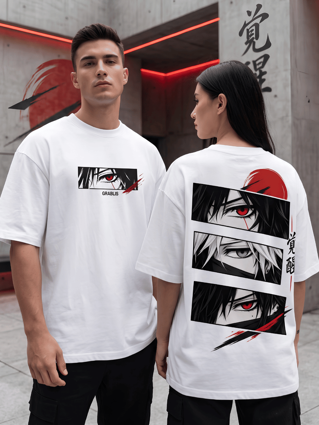 Awakened Eyes Anime Oversized T-Shirt