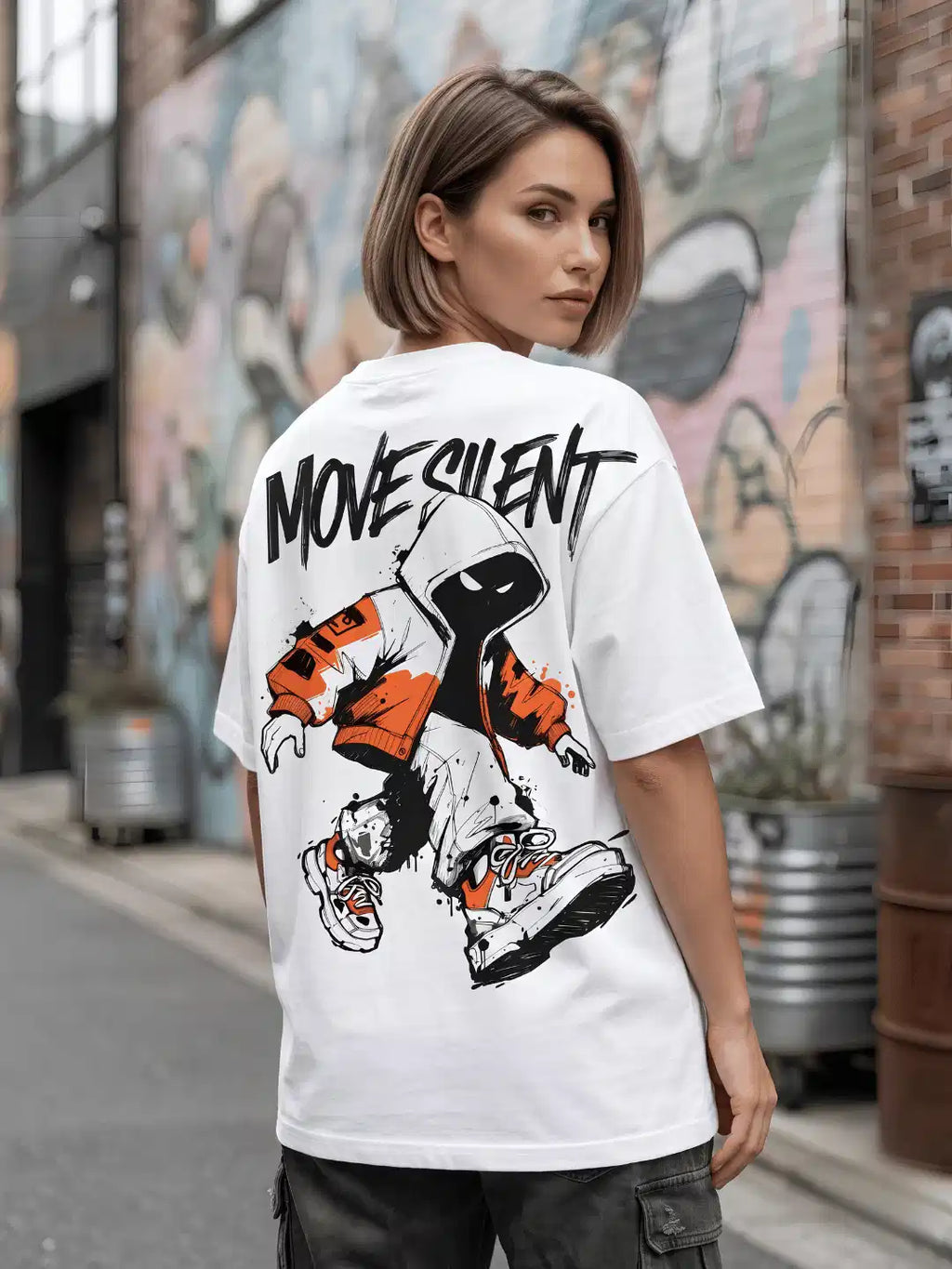 Move Silent Oversized Graphic T-Shirt