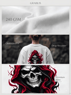 Hooded Skull Oversized T-Shirt