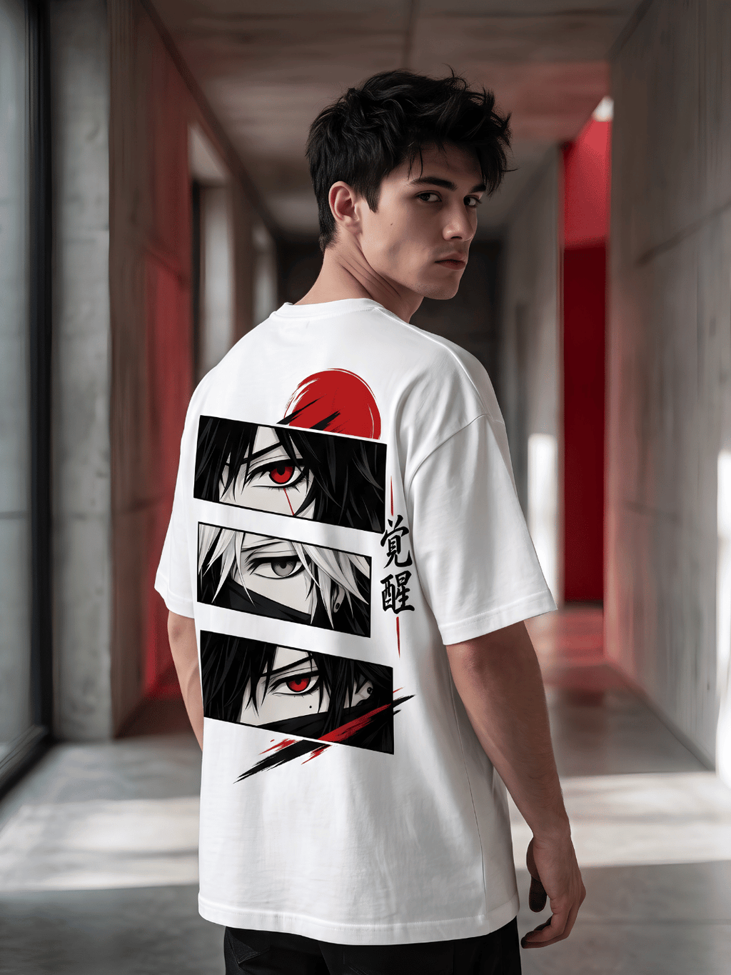 Awakened Eyes Anime Oversized T-Shirt
