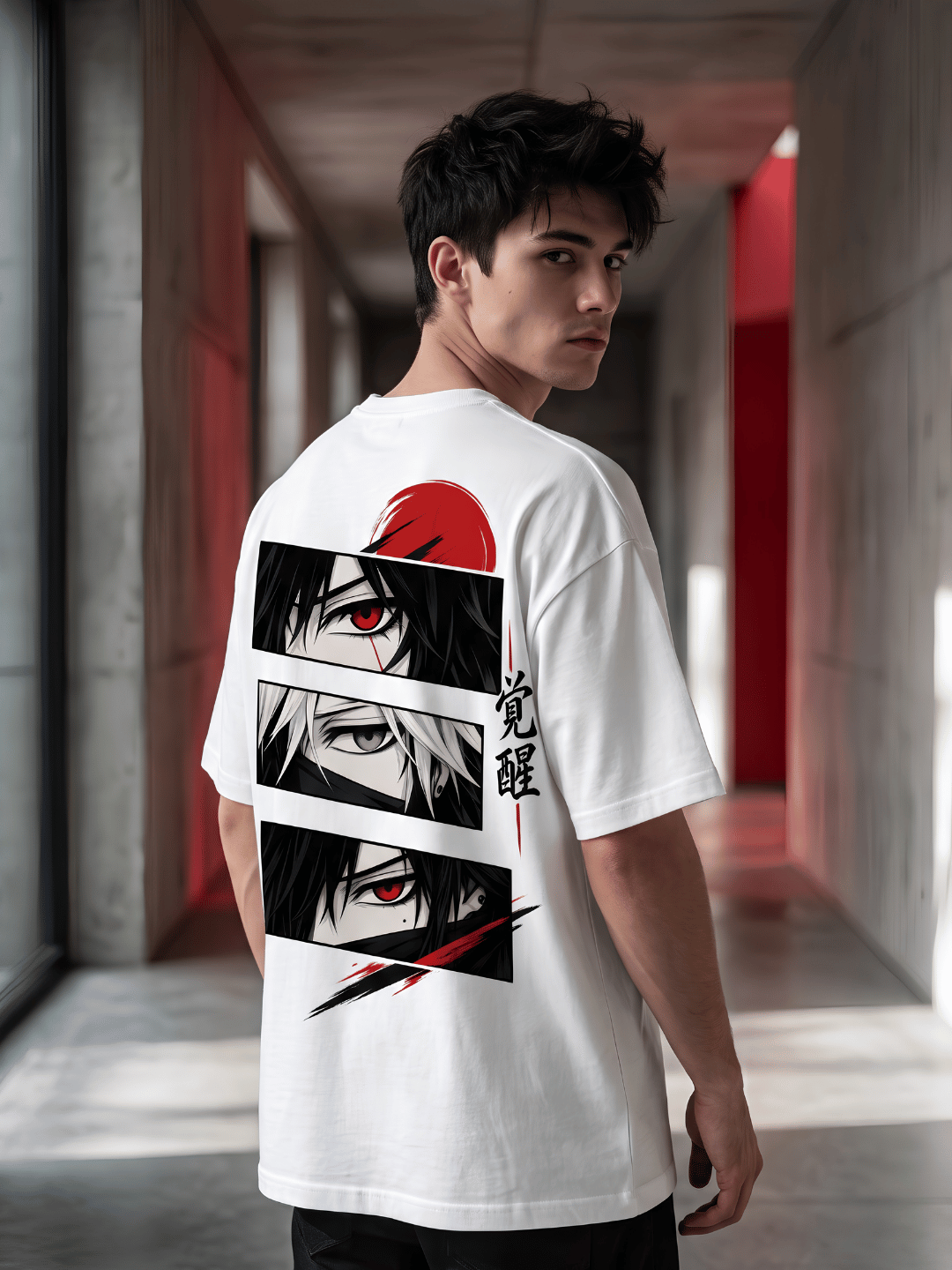 Awakened Eyes Anime Oversized T-Shirt