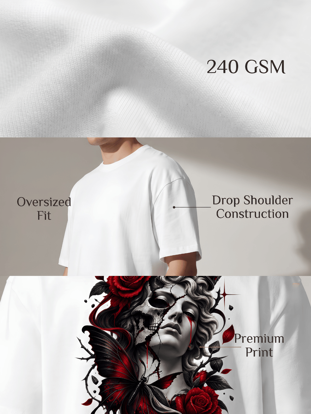 Dark Aesthetic Queen Oversized T-Shirt