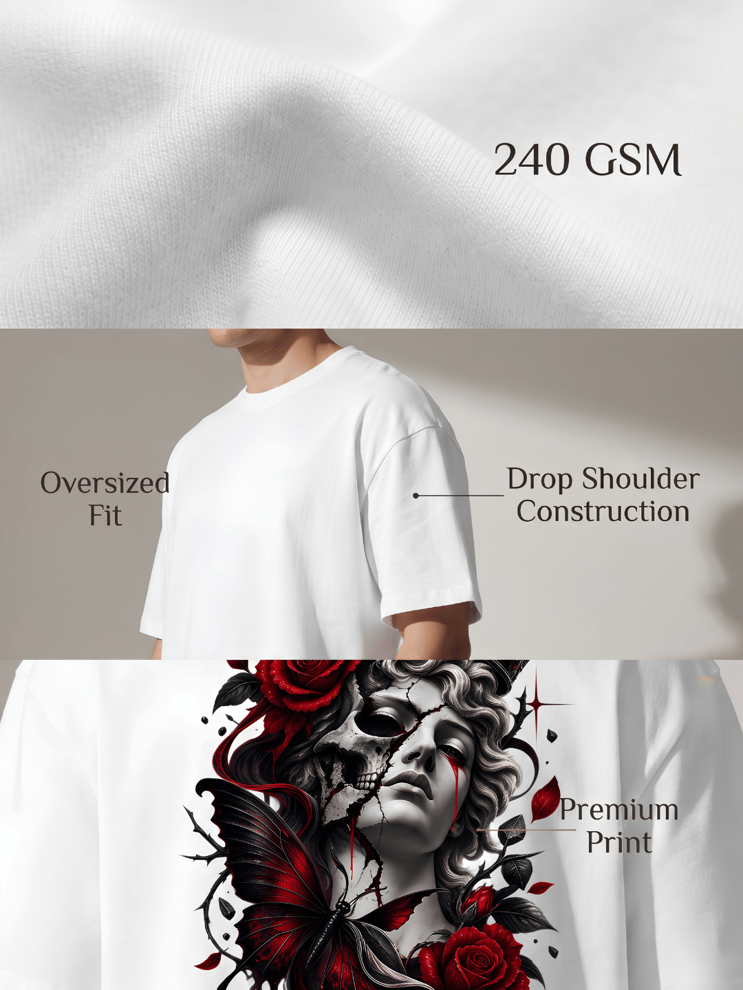 Dark Aesthetic Queen Oversized T-Shirt