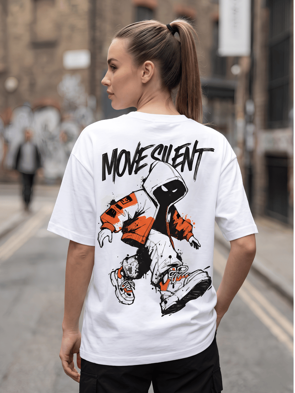 Move Silent Oversized Graphic T-Shirt