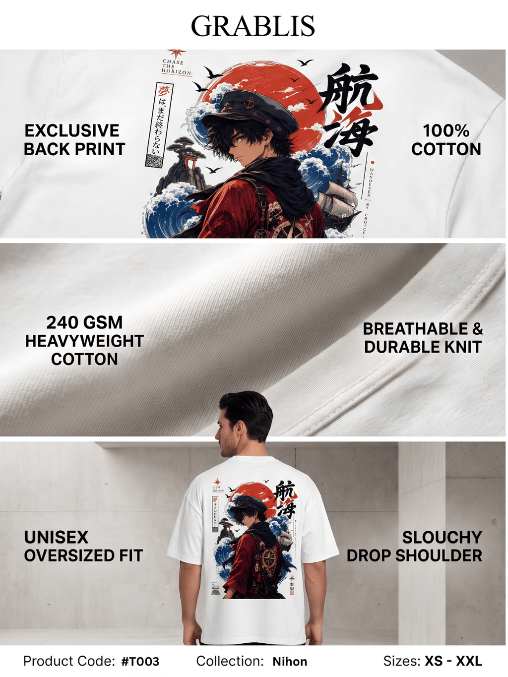 Japanese Inspired Oversized Graphic T-Shirt