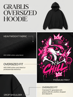Neon Wolf Oversized Hoodie – Black Streetwear