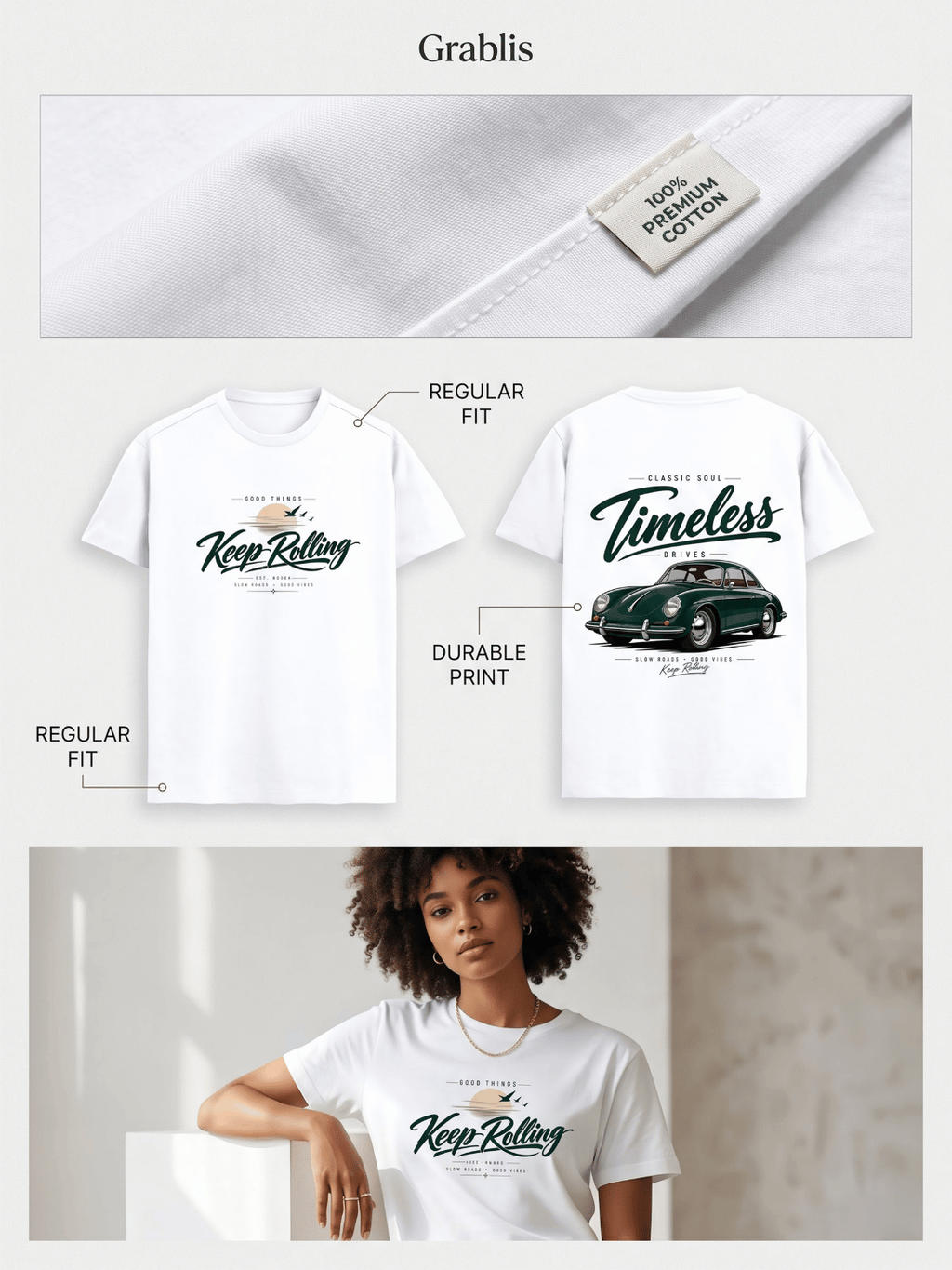 Timeless Drives Vintage Car T-Shirt