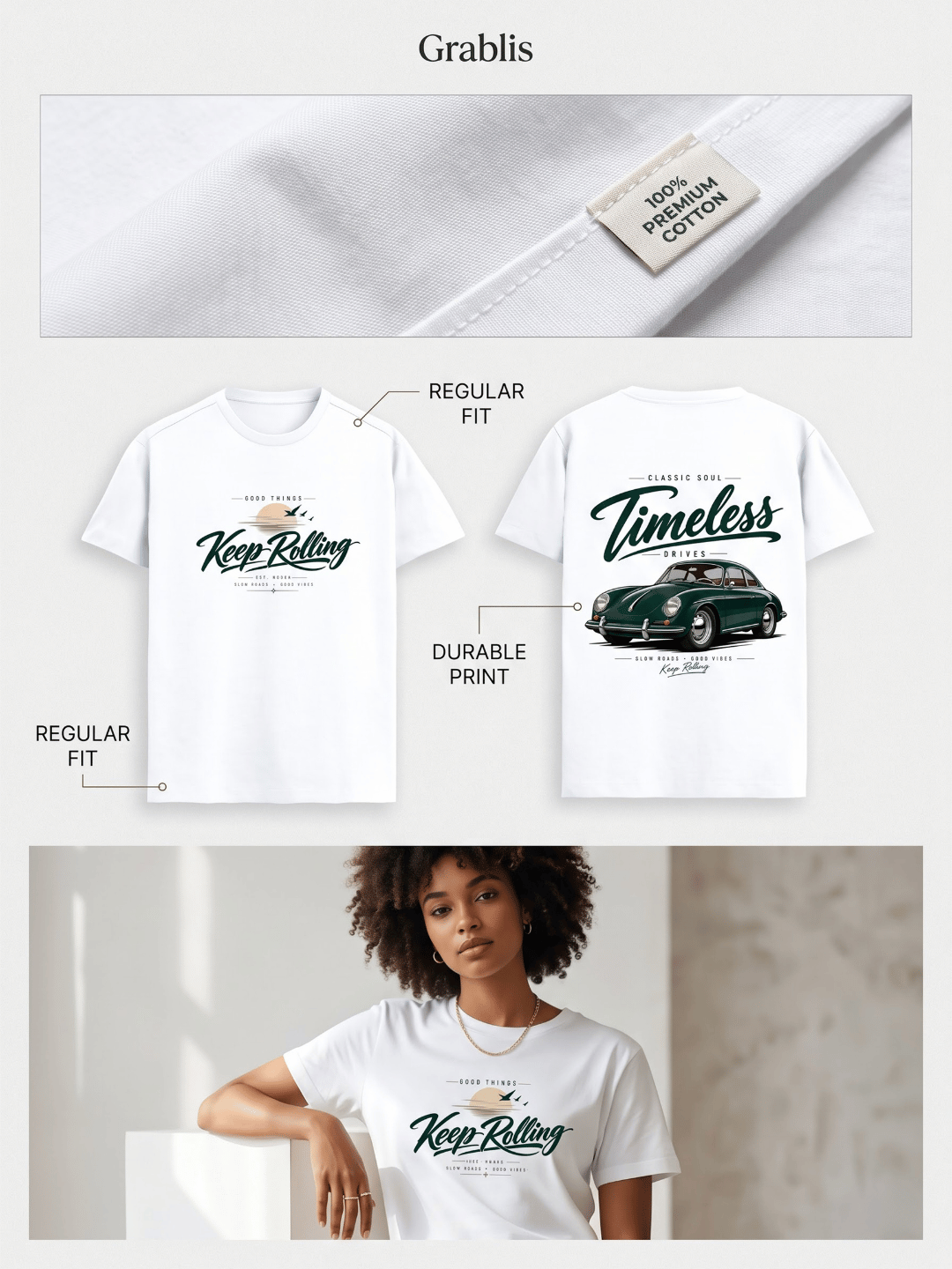 Timeless Drives Vintage Car T-Shirt
